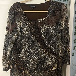 Notations Brown and Black Women's Blouse